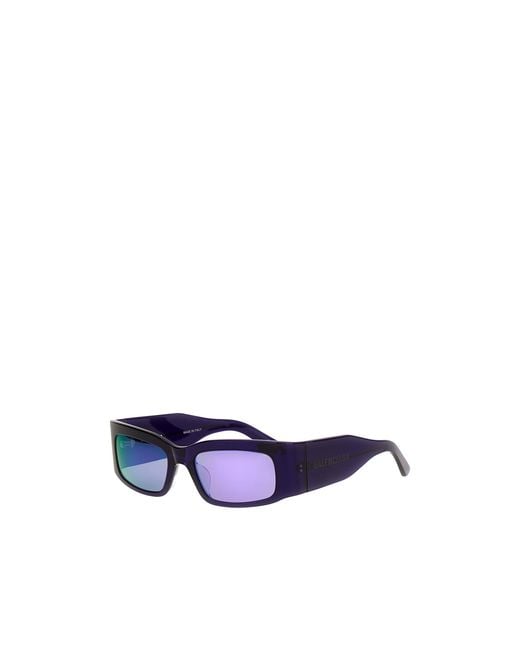 Balenciaga Blue Eyewear Paper Rectangle Frame Sunglasses