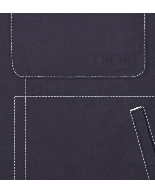 Dior Blue Homme Collared Button-Up Jacket for men