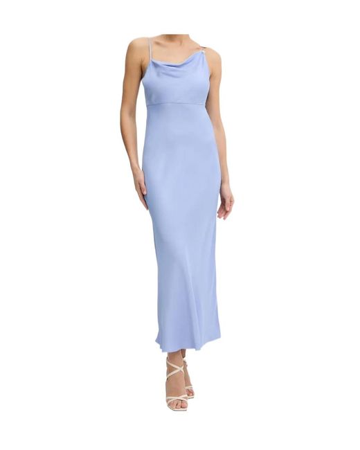 Twinset Blue Draped Midi Dress