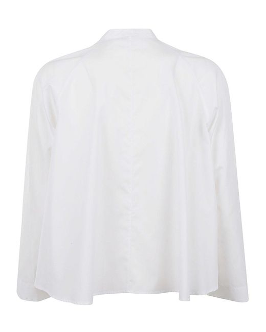 Aspesi White Relaxed Stand-Collar Shirt