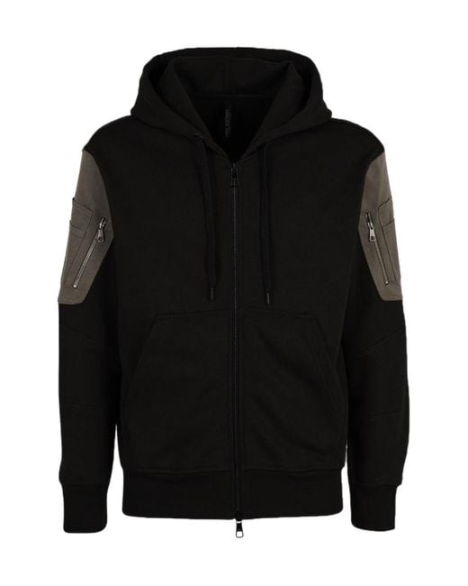 Neil Barrett Black Zip-Up Hoodie for men
