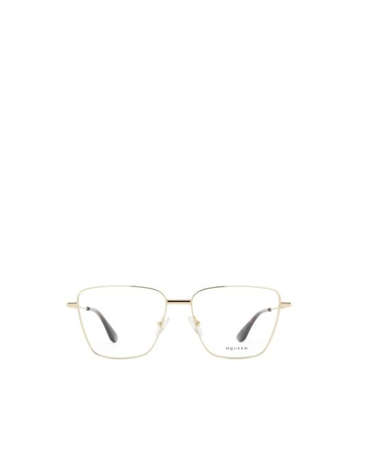 McQueen White Square-Frame Glasses