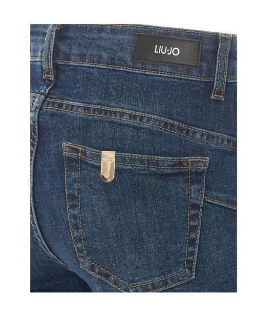 Liu Jo Blue Logo-Patch Skinny Jeans