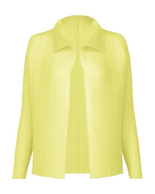 Issey Miyake Yellow Open-Front Long-Sleeve Jacket