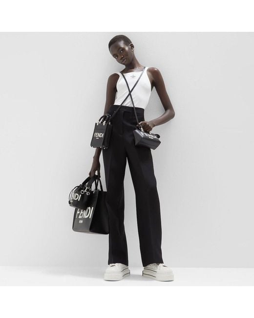 Fendi Black Sunshine Mini Shopper Tote Bag