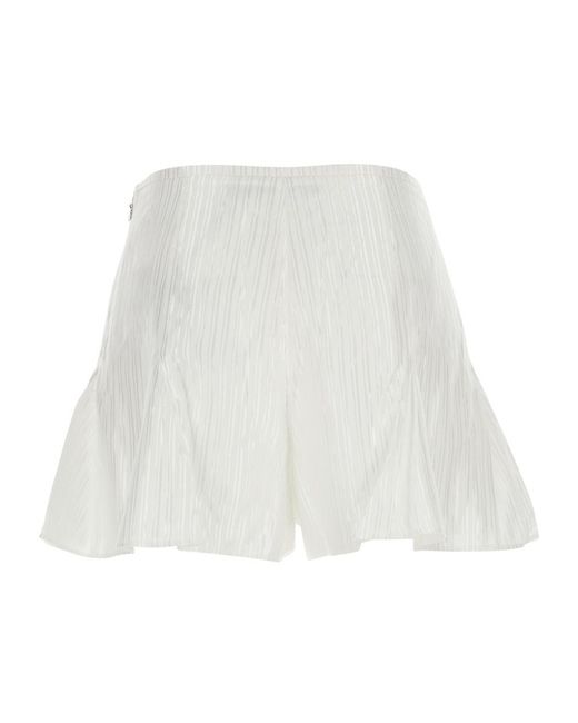 ROTATE BIRGER CHRISTENSEN White Striped Flared Shorts