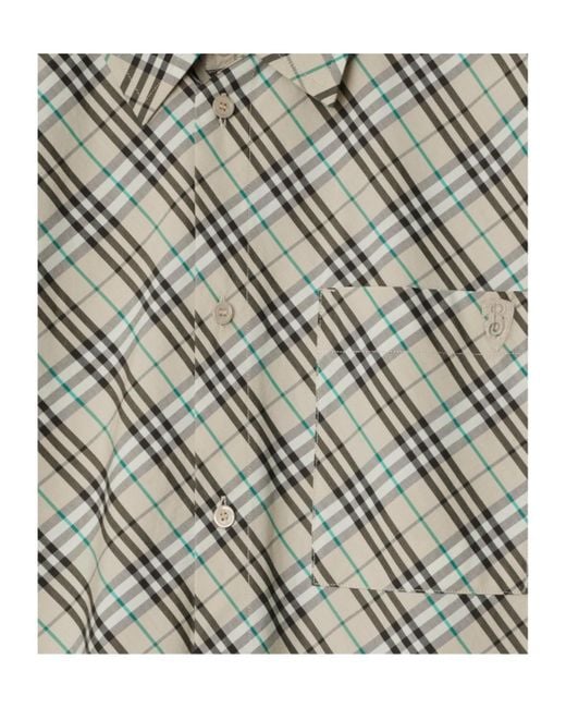 Burberry Gray Long Sleeved Check Detailed Shirt for men