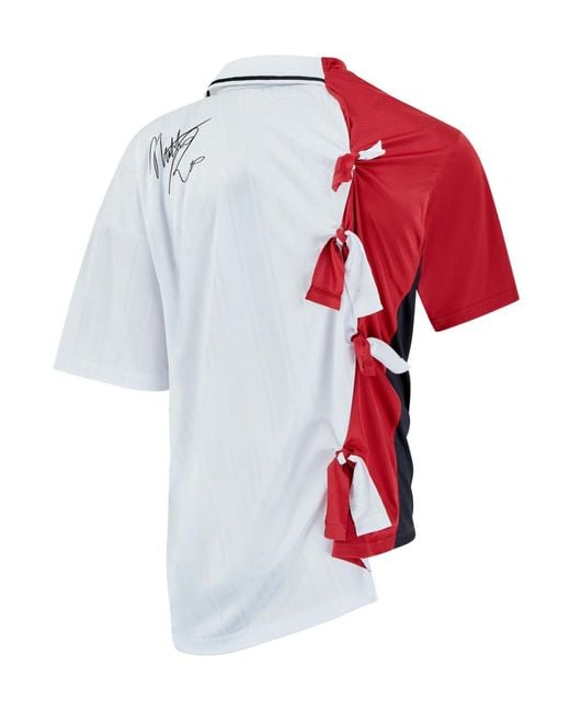 Martine Rose Red Colour-Block Football Jersey for men