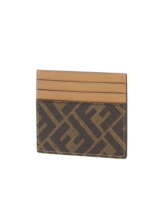 Fendi White Ff Logo Two-Toned Cardholder for men