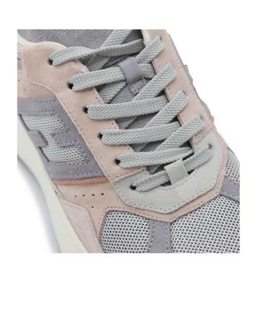 Hogan Gray Panelled Lace-Up Sneakers