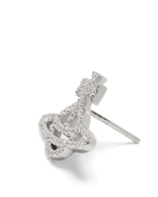 Vivienne Westwood White Embellished Orb Earrings