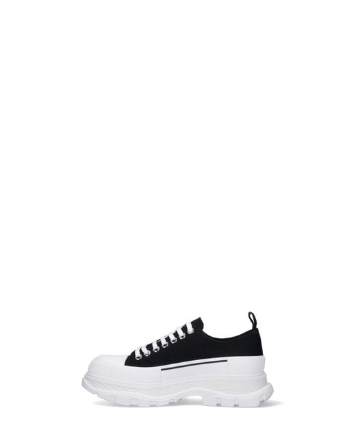 McQueen Black Tread Sleek Lace-Up Sneakers for men
