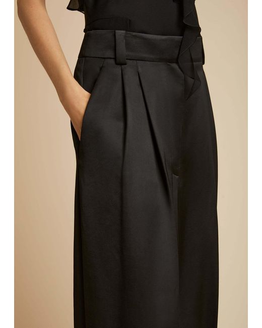 Khaite Black Belt-Loop Casual Pants