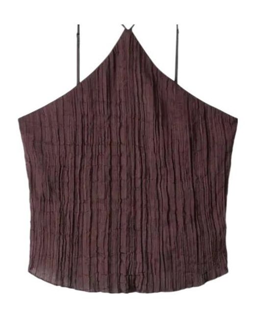 Staud Purple Crinkled Top