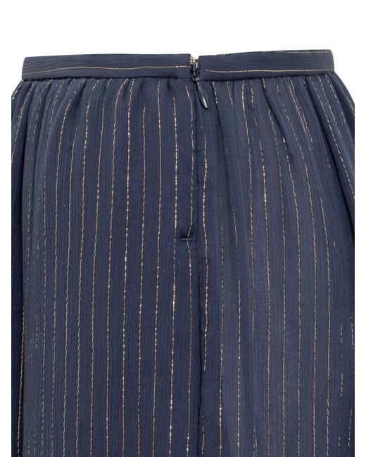 Rochas Blue Sheer Wide Leg Pants