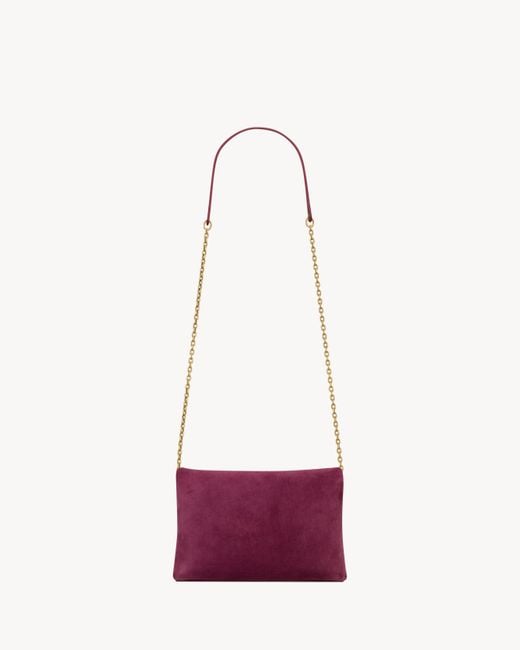 Saint Laurent Red Cassandre Small Chain Pouch