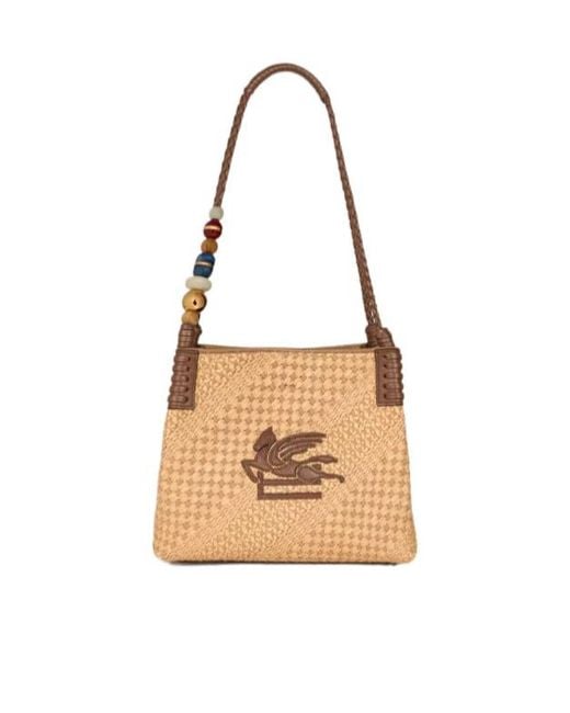 Etro White Woven Shoulder Bag