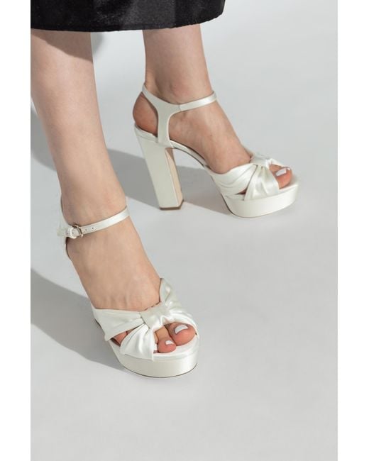 Jimmy Choo White Heloise 120 Platform Sandals