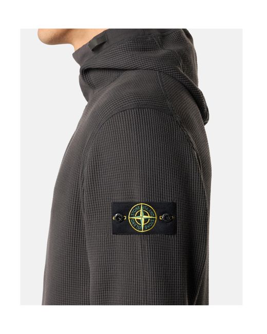 Stone Island Gray Sweatshirt With Drawstring Hood And Ribbing for men