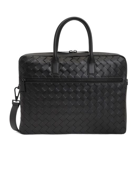 Bottega Veneta Black Weaving Design Briefcase for men