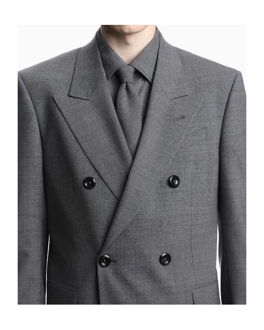 Emporio Armani Blue Double Breasted Tailored Jacket for men