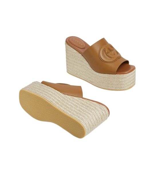 Gucci Brown Interlocking G Sandal