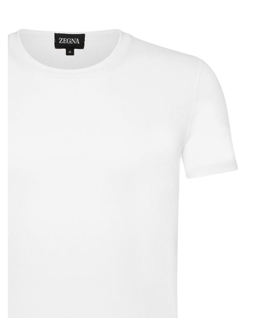 Zegna White Short Sleeve Crewneck T-Shirt for men