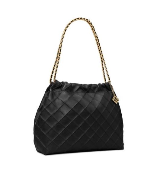 Tory Burch Black Fleming Drawstring Shoulder Bag