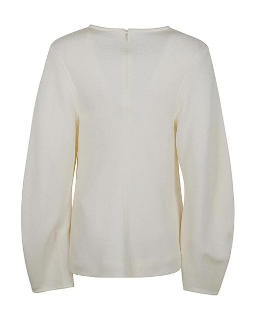 Jil Sander Gray Wide-Sleeved Crewneck Jumper
