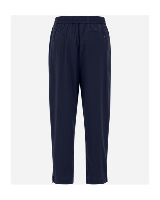 Herno Blue Lightweight Drawstring Cropped Trousers