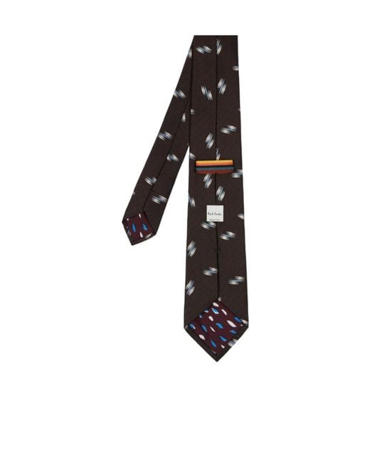 Paul Smith Black Abstract-Pattern Silk Tie for men