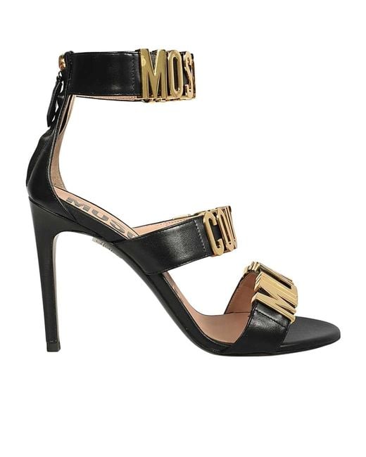 Moschino Black Open-Toed High-Heeled Sandals