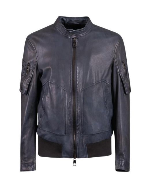 Neil Barrett Blue Zipper Casual Jacket for men