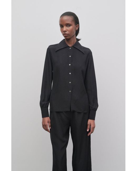 The Row Black Button-Down Shirt