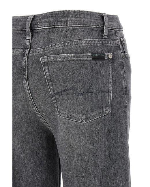 7 For All Mankind Gray Mid-Rise Flared Jeans