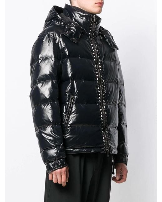 Valentino Black Padded Rockstud Coat for men