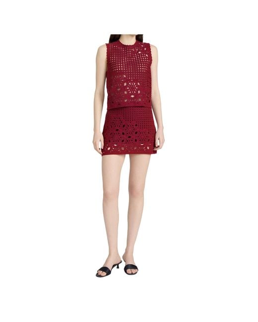 FRAME Red Crocheted Vest