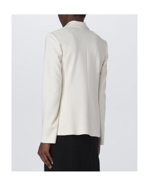 Pinko White Logo-Button Double-Breasted Blazer