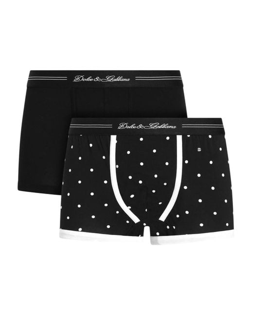 Dolce & Gabbana Black Bi-Pack Cotton Jersey Boxers for men
