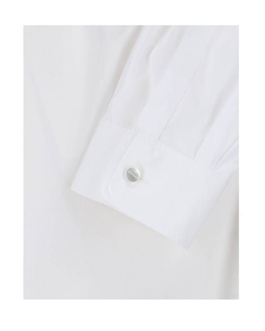 Jil Sander White Button-Up Long-Sleeved Shirt for men