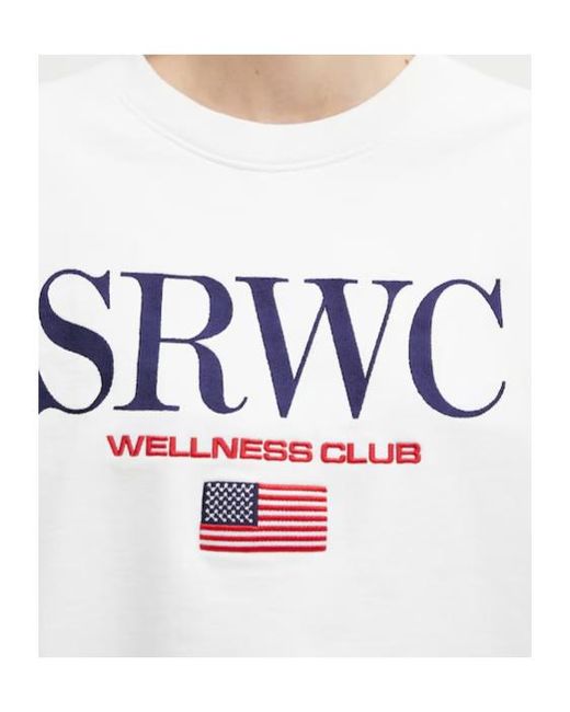 Sporty & Rich White Crew-Neck Embroidered Sweatshirt