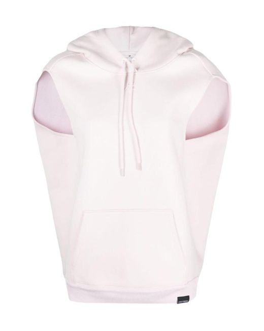 Courreges Pink Logo-Embroidered Jersey Hoodie