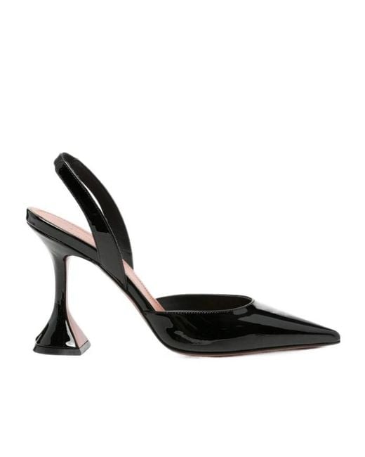 AMINA MUADDI Black Pointed-Toe High-Heeled Sandals
