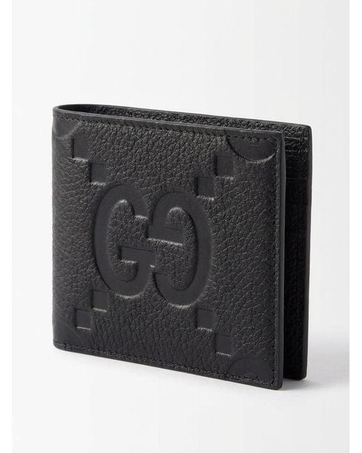 Gucci Black Logo Embossed Bi-Fold Wallet for men