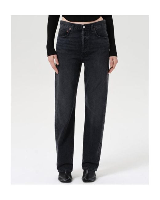Agolde Blue Relaxed Straight-Leg Jeans