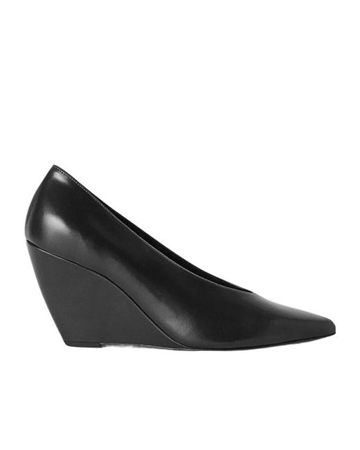 Loro Piana Black Viola High-Heeled Wedges