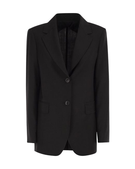 Max Mara Black Studio Mstassenzi Single-Breasted Blazer