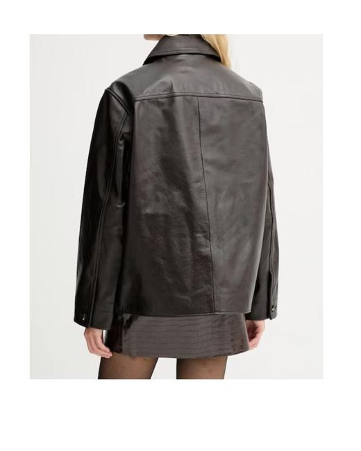 Rag & Bone Black Long-Sleeved Leather Jacket