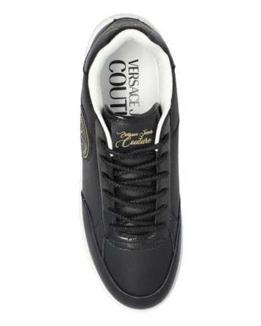 Versace Jeans Black Couture Logo Printed Low-Top Sneakers