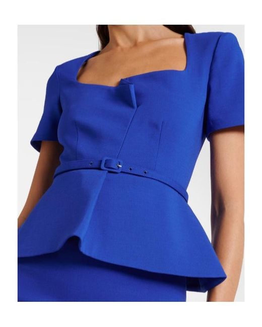 Roland Mouret Blue Short Sleeve Dress